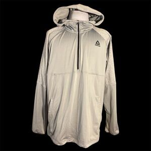 Reebok Hoodie Men’s Size 2XL Gray 1/4 Pullover Athletic Tracksuit